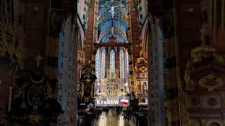 Basilique SainteMarie Krakow 🇵🇱 krakow cracovie pologne poland travel shorts [upl. by Henriha578]