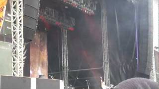 AIRBOURNE  Joel OKeefe climbing stage scaffolding Sonisphere UK 2011 [upl. by Maibach]