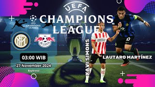 JADWAL UEFA CHAMPIONS LEAGUE 271124  BAYERN MÜNCHEN VS PSG INTER VS RB LEIPZIG [upl. by Norek158]