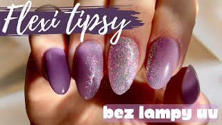 Flexi tipsy bez lampy UV Tutorial krok po kroku Manicure Tytanowy  Marisa z Pazurem [upl. by Morna]