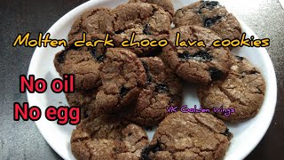 molten dark choco lava cookies  cookies in cooker  IFB 30BRC2  tamilreceipe darkchocolaterecipe [upl. by Anolla]