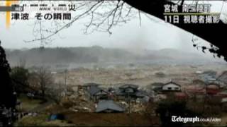 Tsunami sweeps through Minamisanriku [upl. by Fredi]