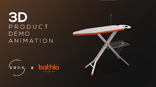 Bathla XPres Ace Ironing Board  3D Product Demo Animation by Sens Visuals [upl. by Ailecara]