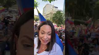 La Plaza Altamira en Caracas se llenó de fervor durante la concentración de María Corina Machado [upl. by Hgieliak]