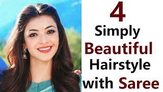 4 Simply pretty hairstyle with Saree look  easy quick hairstyle  hairstyle 2023 [upl. by Ardnuhsal]