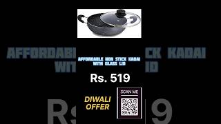 Affordable Non Stick Kadai With Glass Lid Under 500 amazon nonstickcookwareset nonsticky kadai [upl. by Dudley]