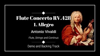 1 Allegro  Flute Concerto Op10 No3 RV 428 Il Gardellino  A Vivaldi  Demo amp Backing Track [upl. by Anyrtak]