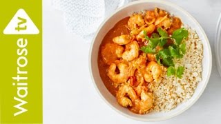 Coconut King Prawns With Cauliflower Rice  Waitrose amp Partners [upl. by Africah]