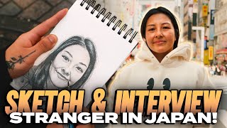 I sketched and interviewed a random lady in Tokyo Japan 🇯🇵 [upl. by Vincentia]