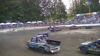 demolition derby mini car 3nd reverse oval heat 6 22 24 kdda [upl. by Llerahc]