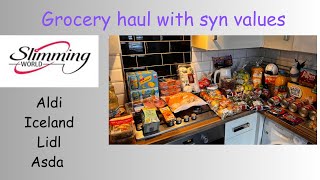 Slimming World Meal plan and Grocery Haul with syn values Aldi Iceland Lidl Asda [upl. by Hildagarde34]