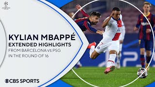 Kylian Mbappé Extended Highlights from Barcelona vs PSG  Round of 16  UCL on CBS Sports [upl. by Eelaras]