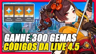 GANHE 300 GEMAS GRÁTIS  CÓDIGOS DA LIVE 45  GENSHIN IMPACT [upl. by Sacks]