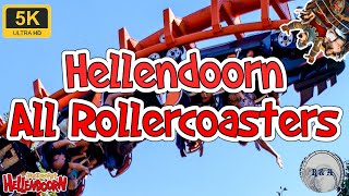 Hellendoorn 2024 All Rollercoasters Onride 5K [upl. by Eniamirt]