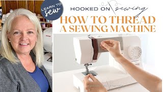 How to Thread a Sewing Machine  the UPPER thread  Learn to Sew  Sewing for Beginners  Janome [upl. by Yerffoeg]