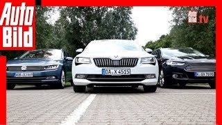 Skoda Superb Combi vs VW Passat und Ford Mondeo 2015 Vergleich  Review [upl. by Fantasia]