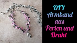 DIY Perlen Armband  aus Draht und Rocailles Perlen  Anleitung für Anfänger  Armband selber machen [upl. by Jamille]