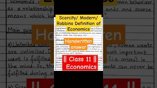 Scarcity Modern Robbins Definition of Economics  Class 11  Economics handwrittennotes neb⚡ [upl. by Ambrosius]