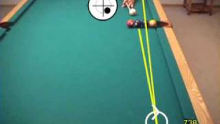 Famous pool and billiards artistic or trick shots line of 4 balls butterfly shot [upl. by Sirod]