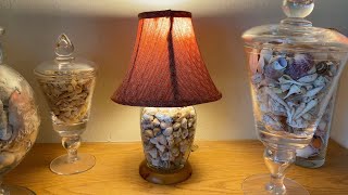 How I made a seashell lamp Choosing the right shells the right tools and the right lamp [upl. by Rubma]