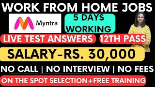 Myntra HiringLive testWork From Home Jobs12th PassNo InterviewOnline jobs2024 [upl. by Atnoek]