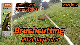 Brushcutting 2021 Day 1 of 3  Testing and Review of the DuroCut 202 on the FS250  2021 62 [upl. by Skill]