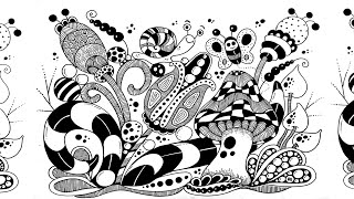 Zentangle art drawings step by step  abstract zentangle art  zentangle inspired art [upl. by Ahsi]