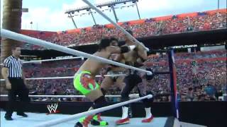 Primo and Epico w Rosa Mendes vs The Usos vs Justin Gabriel and Tyson Kidd Wrestlemania XXVIII [upl. by Fugere]