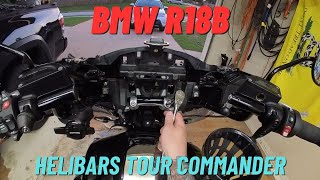 BMW R18B HeliBars Tour Commander Handlebar Adjustment [upl. by Chor346]