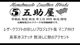 レザークラフトの珍しいプロジェクト集 マニア向け 黒革赤ステッチ 艶消しに艶のアクセント [upl. by Schmitz]