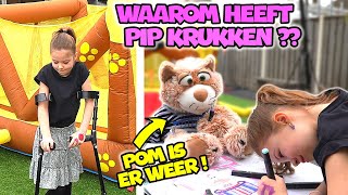 PIP LOOPT OP KRUKKEN   EN KNUTSELEN MET POM [upl. by Attenrad]