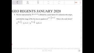 NYS Geometry Regents January 2020 question 8 [upl. by Wildermuth203]