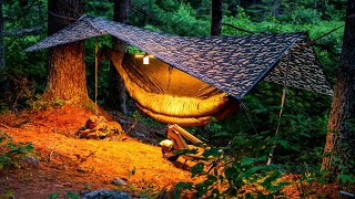 Camping In The Forest With Hammock Shelter  Part 2 [upl. by Garik]