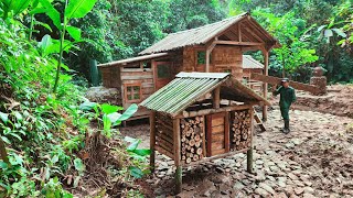 Build a house and build a firewood warehouse alone in the forest [upl. by Wiltsey]