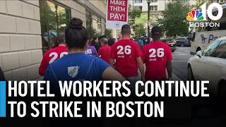 Hotel workers continue to strike in Boston [upl. by Jonme]