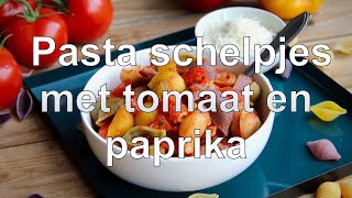 Pasta schelpjes met tomaat paprika en Parmezaanse kaas [upl. by Annaid62]