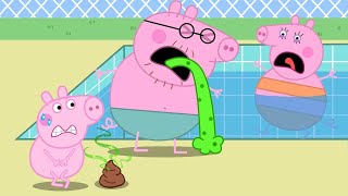 Oh No What if Peppa poops on the Swimming Pool  Peppa Pig Funny Animation [upl. by Enniroc]