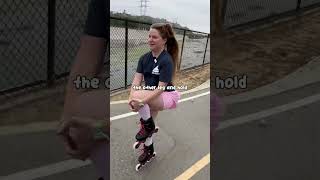 Practice balance skating with this fun stretch on skates 🤸😄 rollerblading tipsandtricks [upl. by Kepner]