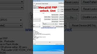 vivo y21E FRP unlock Umt [upl. by Lewse]