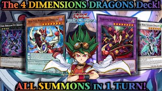 The 4 DIMENSIONS DRAGONS in 1 TURN OddEyes Starving Venom Dark Rebellion amp Clear Wing Dragons [upl. by Trebliw]