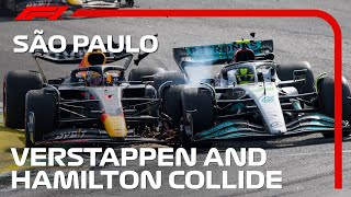 Verstappen and Hamilton Collide At Interlagos  2022 Sao Paulo Grand Prix [upl. by Arbua974]