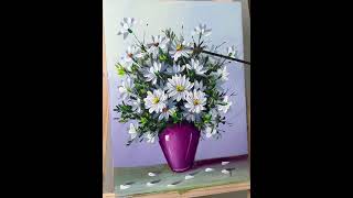 Easy Flowers Acrylic Painting Tutorial  Acrylic Painting for Beginners [upl. by Schiff]