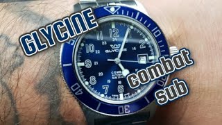 Glycine Combat Sub  Blue Dial Blue Bezel [upl. by Godding]