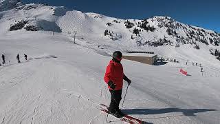 Whistler Skiing Steep Single Black Diamond Run The Saddle then Blue Run Franzs [upl. by Airdnat]