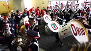 Ohio State Marching Band Percussion Show Marching Into Skull Bass Drums 10 17 2015 OSU vs PSU [upl. by Hilaire]