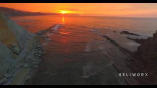 Zumaia Flysch  Air Drone Sunset [upl. by Znerol796]