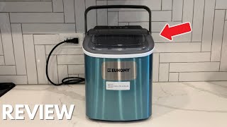 EUHOMY Countertop Ice Maker Machine with Handle  Quick Review [upl. by Luhar]