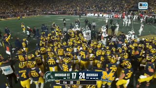 Michigan State vs Michigan heated moment at end of game [upl. by Bertilla]