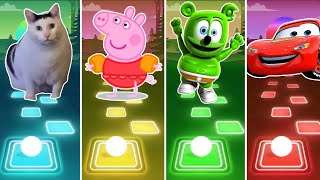 Huh Cat 🆚 Peppa Pig 🆚 Gummy Bear 🆚 Mcqueen Car  Tiles Hop EDM Rush [upl. by Huff18]