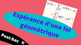 Espérance dune loi géométrique [upl. by Lancelle]